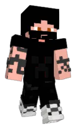 black and cornflower lilac Minecraft skin — Classic model