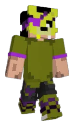 olivetone and black Minecraft skin — Classic model — first worn by ShadowPrime_MC