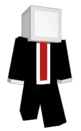 black and white Minecraft skin — Classic model — first worn by MisterSniper300