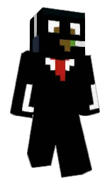 black and white Minecraft skin — Classic model — first worn by DenizCraft23