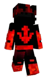black and red Minecraft skin — Classic model