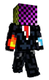 black and steel gray Minecraft skin — Slim model — first worn by CoMiksu