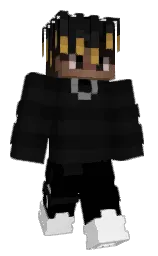 black and cod gray Minecraft skin — Slim model — first worn by DziadKing