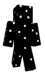 black and white Minecraft skin — Classic model — first worn by ModsName