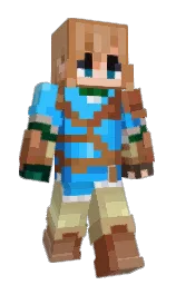 antique brass and dodger blue Minecraft skin — Slim model — first worn by DragonMageCXIV