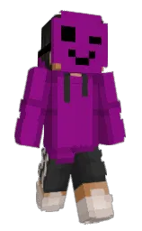 violet eggplant and cardinal pink Minecraft skin — Slim model