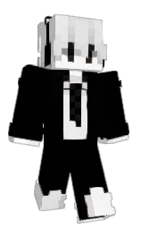 black and white Minecraft skin — Classic model