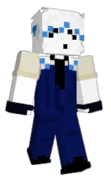 white and gulf blue Minecraft skin — Classic model — first worn by LDKYT