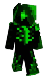 black and green Minecraft skin — Classic model