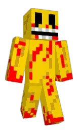 gold and red Minecraft skin — Classic model — first worn by mcelblag1