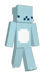 powder blue and white Minecraft skin — Slim model — first worn by claybals