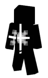 black and white Minecraft skin — Slim model