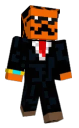 black and blaze orange Minecraft skin — Classic model — first worn by Cre8tivecrafter