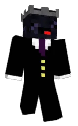 black and cinder Minecraft skin — Classic model — first worn by DerpyObsidian