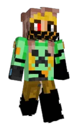 black and leather Minecraft skin — Classic model — first worn by ItsBluesii