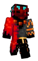 black and red Minecraft skin — Classic model