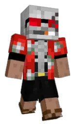 black and milano red Minecraft skin — Classic model — first worn by Spooky_the_Spook