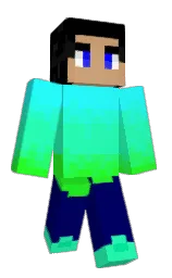 black and navy blue Minecraft skin — Classic model