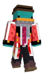 white and persimmon Minecraft skin — Classic model — first worn by DetPlatypus