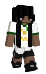 white and black Minecraft skin — Slim model — first worn by BellaaCraft