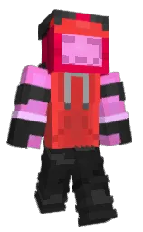 mine shaft and coral red Minecraft skin — Classic model