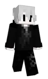 black and cod gray Minecraft skin — Slim model — first worn by Rwcist