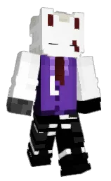 black and white Minecraft skin — Classic model — first worn by Akiiiiiko