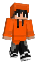 international orange and cod gray Minecraft skin — Classic model — first worn by HolaSoyTacoYT