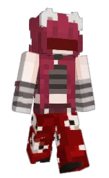dark burgundy and linen Minecraft skin — Slim model