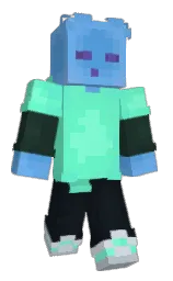 black and cornflower blue Minecraft skin — Slim model