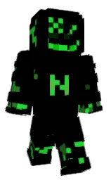 black and malachite Minecraft skin — Classic model — first worn by SilentCobra