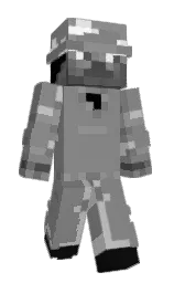 gray and silver Minecraft skin — Slim model