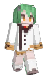 white and aqua forest Minecraft skin — Slim model — first worn by AkashiNyaa