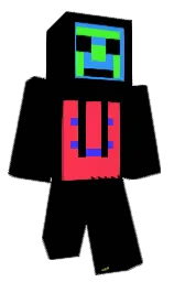 black and radical red Minecraft skin — Classic model