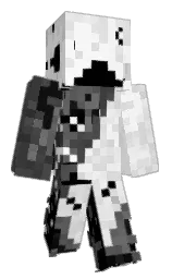 white and black Minecraft skin — Classic model — first worn by squishmallowfan
