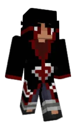 black and rustic red Minecraft skin — Classic model