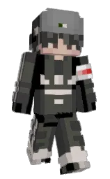 mine shaft and black Minecraft skin — Slim model