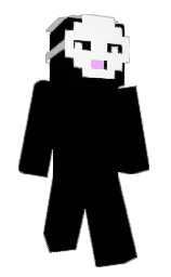white and black Minecraft skin — Slim model — first worn by Guillenxito