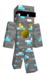 boulder and gray Minecraft skin — Classic model — first worn by Telcels