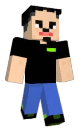 black and flesh Minecraft skin — Classic model — first worn by Rositooo