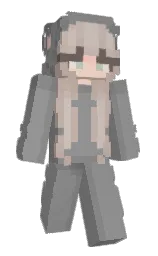 dusty gray and gray Minecraft skin — Slim model — first worn by nyx_