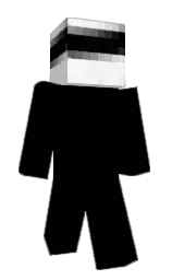 white and black Minecraft skin — Slim model — first worn by Eun0mia