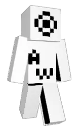 white and black Minecraft skin — Slim model