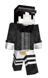 black and white Minecraft skin — Slim model