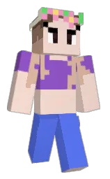albescent white and cornflower blue Minecraft skin — Classic model