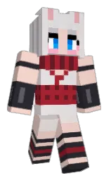 albescent white and baltic sea Minecraft skin — Classic model — first worn by Umeko_Gyokuto