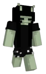black and cod gray Minecraft skin — Classic model — first worn by awchio