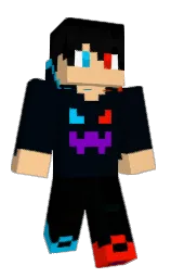 blue charcoal and black Minecraft skin — Classic model — first worn by Toxzin