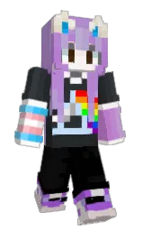 Minecraft-Skin in light wisteria und black — Modell: Schmal — zuerst getragen von LunaInCatLand