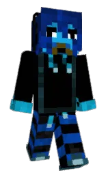 black and gulf blue Minecraft skin — Classic model — first worn by thecleaner3day
